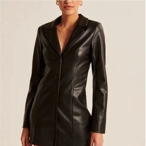 Abercrombie & Fitch Women's Brown Leather Blazer Mini Dress XXSP